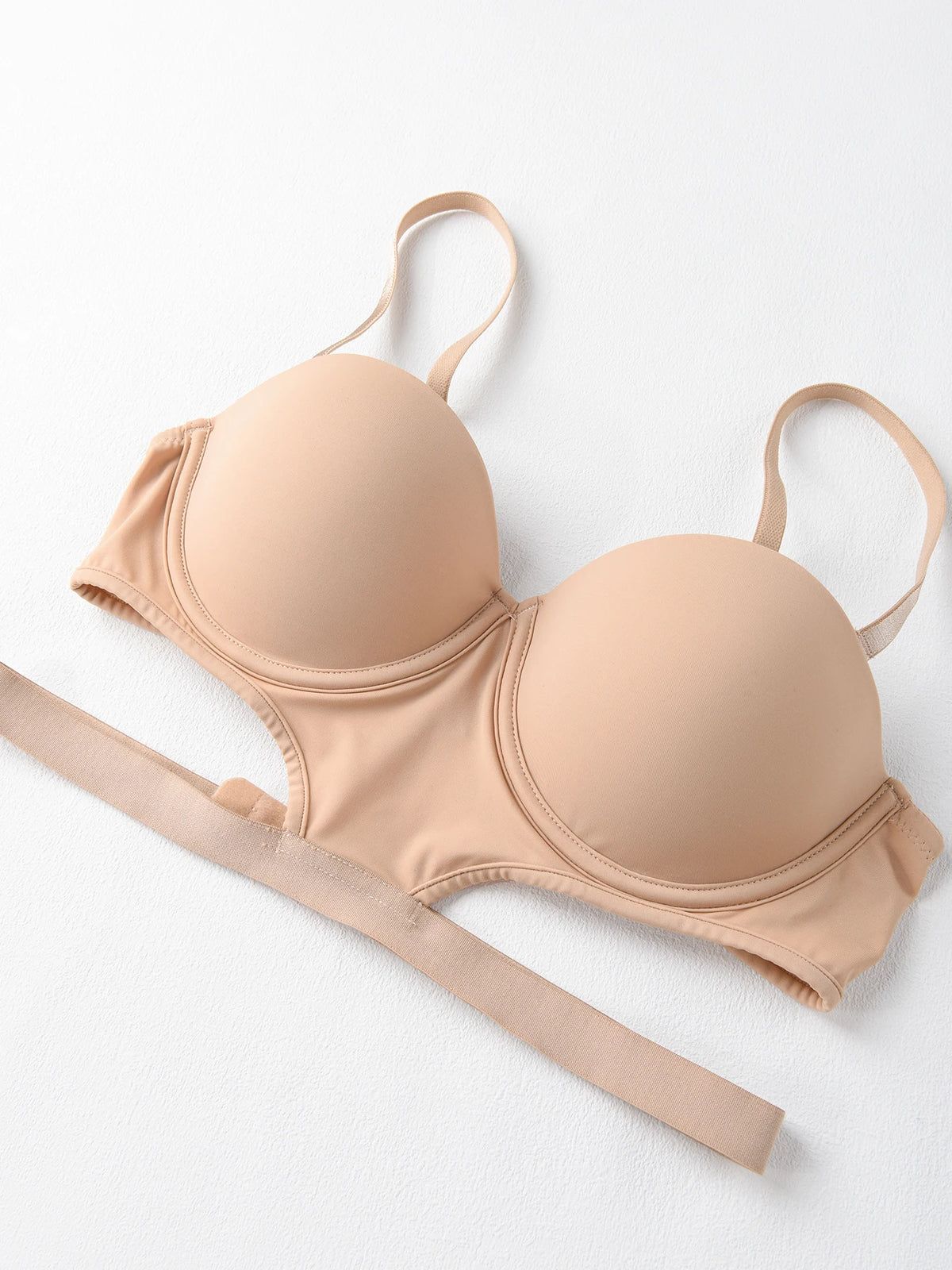 stylish sexy bra T-shirt underton beautiful back half cup smooth and exposed waist slim waist big exposed back push up bra