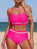 2026 Drawstring Strappy Bikinis Padded Swimsuit Women High Waist Swimwear Female Bathers Bathing Swimming Swim Suit Beachwear