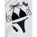 2026 Sexy Halter Bikini Female Swimsuit Women Swimwear Two-Pieces Bikini Set High Cut Leg Padded Bather Bathing Suit Swim V8271