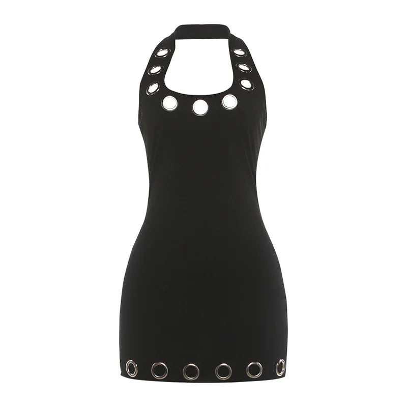 Summer Women's Fashion Dress Backless Hot Girl Sexy Slim Hip Cover Dress
