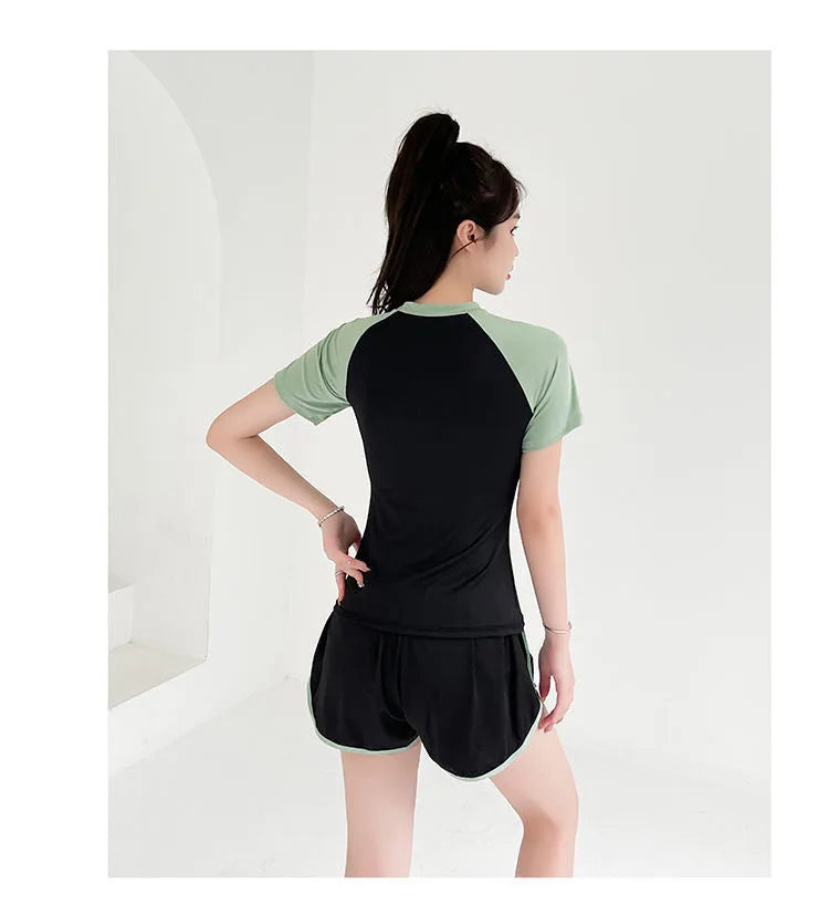 Swimsuit Women's Two-piece Split Sports Style Student Conservative Cover Belly Slimming Hot Spring Ins Style Plus SizeSwimsuit