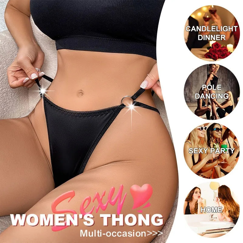 1 pcs Women's Sexy Thong 2025 New Style Low-Rise Solid Color Double Thin Crisscross Straps High Elastic Cotton Gusset Underwear