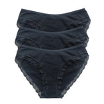 3Pcs/Set Women Lace Briefs Female Underpants Solid Color Pantys M-XL Soft Underwear Sexy Lingerie Intimates Cotton Panties
