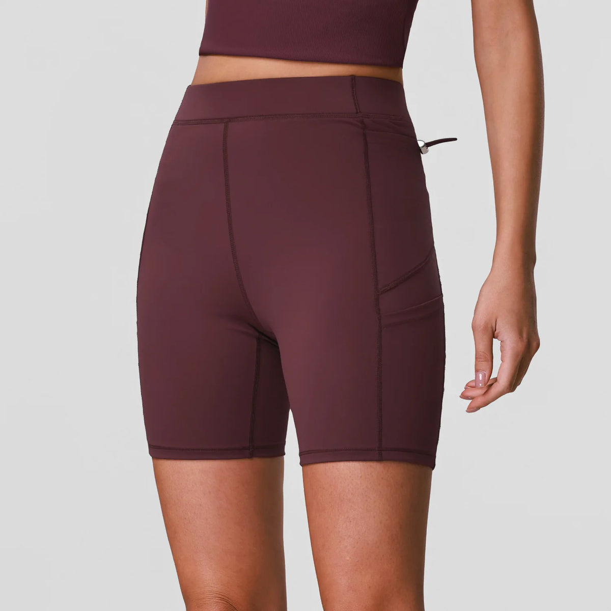 Naked High Waisted Yoga Shorts Women Quick Drying Side Pocket Cycling Pants Outdoor Abdominal and Hip Lifting Sports Shorts