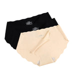 3Pcs/Set Seamless Ice Silk Panties Women Low Waist Briefs Female Underpants Invisible Underwear Sexy Lingerie M-XL Intimates