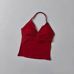 Women's Backless Yoga Sports Vest Neck Hanging Sexy Fitness Pilates Tight Long Top Gathered Sports Bra for Yoga