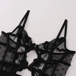 Toucheart Lace Sexy Skinny Babydoll Bodysuit Embroidery Erotic Private Adult Suit Solid Color Patchwork High Waisted Sexy Set