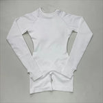 STOUREG Impact Long Sleeve One Piece Jumpsuit Women Backless Slim Fit Elastic Tummy Control Yoga Gym Sports Workout Bodysuit