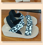 2026 Light Weight Summer Leopard Sandals For Women Daily Walking Shoes Soft EVA Elastic Band Girls Student Platform Sandalias