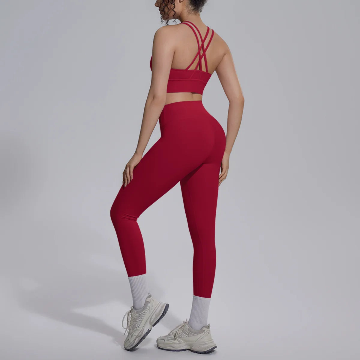 Women's Yoga Set Sports Fitness Running Beautiful Back Slim Fit Bra Hip-lifting High Waist Pants Workout Training Gym Suits