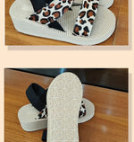 2026 Light Weight Summer Leopard Sandals For Women Daily Walking Shoes Soft EVA Elastic Band Girls Student Platform Sandalias