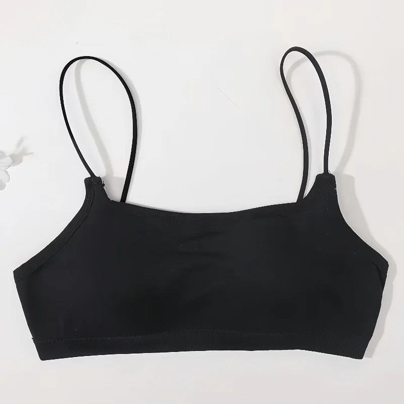 Women Low Back Crop Top Push Up Bras Seamless Underwear Thin Strap Camisole Sexy Lingerie Female Backless Bralette Tanks Top