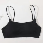 Women Low Back Crop Top Push Up Bras Seamless Underwear Thin Strap Camisole Sexy Lingerie Female Backless Bralette Tanks Top