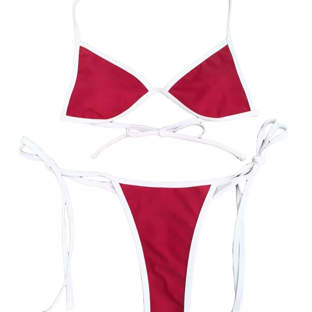 Womens Exotic Sets Sexy Triangle Bikini Extreme Sets Hollow Out Micro Thong Swimsuit Mini G-String Swimwear Lingerie Nightwear