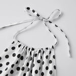 Women's Summer Halter Neck Tank Tops Fashionable Dot Print Sleeveless Open Back Slim Fit Vest for Party Daily Wear