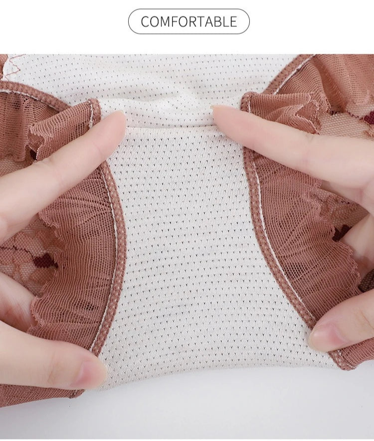 M-XL Women's Underwear Plus Size Size High Waist Seamless Underpants Sexy Lace Panties Fashion Soft Comfort Briefs Lingerie