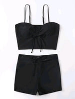 Drawstring Front Shorts Bikinis 2026 High Waist Swimsuit Women Swimwear Female Bathers Bathing Swimming Swim Suit Beachwear