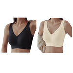 2Pcs/Set Seamless Bras For Women V-neck Non-wire Push Up Bra Comfort Shoulder Straps Padded Underwear M-4XL Intimates