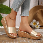 Fashion White Wedges Sandals Women Plus Size 43 Chunky Platform Slippers Woman Lightweight Peep Toe High Heel Sandals Female