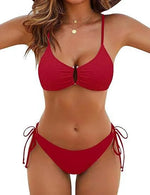 2026 Multicolor Textured Adjustable Tie Side Push Up Sexy Bikini Padded Swimwear For Women Beach Bathing Suit