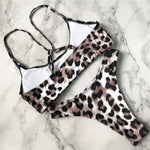 New S - XL Sexy Hot Pink Leopard Bikini Women Swimwear Female Swimsuit Two-piece Bikini set Bather Bathing Suit Swim Lady V871P