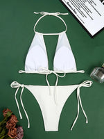 2026 Halter String Bikini Solid Hollow Swimwear Female Sexy Swimsuit Women Bathers Bathing Swimming Swim Suit Beachwear