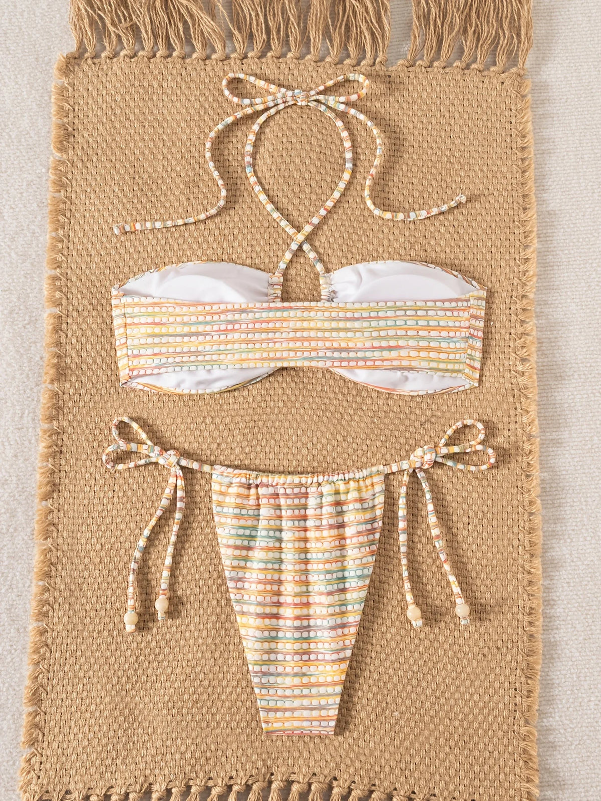 ZTVitality Sexy Tie Dye Bikini Set 2026 New Arrival Padded Bra Halter Bandage Seimsuit Women's Swimwear Summer Tow-Piece Biquini
