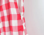 Foridol Plaid Printed Red Women's Dresses White Cotton V Neck Short Party Summer Dress New in Vintage Beach Mini Dress
