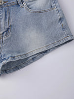 Women's Mini Jean Shorts with Pockets Low Rise Stretchy Denim Shorts Summer Sexy Casual Stylish Slim Fit Hot Short Pants
