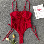 Neon Green Tummy Cut Out Female Swimwear One Piece Swimsuit Women Thong String Monokini High Leg Cut Bathing Suit Swim Bodysuit