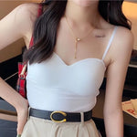 Women Tops With Built In Bra Ice Silk Tube Top Seamless Bra Femal Comfort Underwear Wirefree Padded Brassiere Sexy Crop Top