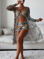 Sexy Print Bikini 2026 Women High Waist Swimsuit Cover Up Swimwear Female Lady Bathing Suit Swimming Summer Beachwear
