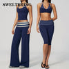 Yoga Set 2PCS Fitness Set Women's Tracksuit Sports Outfits Workout Clothes Female Running Capri Pants Gym Suit Athletic Wear