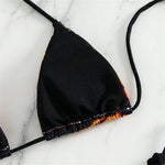 Sexy 4 Colors Printed Halter Padded Bikini Female Swimsuit Women Swimwear Two-pieces Bikini set Bather Bathing Suit Swim K4910
