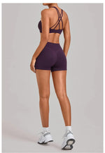 Women's Nude Yoga Sets Sports Cross Beauty Back Bra Hip-lifting Slim Fit Shorts Suits Running Fitness Workout Gym Sets