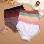 3Pcs Sexy Cotton Lace Panty Women Low Waist Panties Underwear S-XL Solid Color Ladies Briefs Lingere Underware Comfortable Women