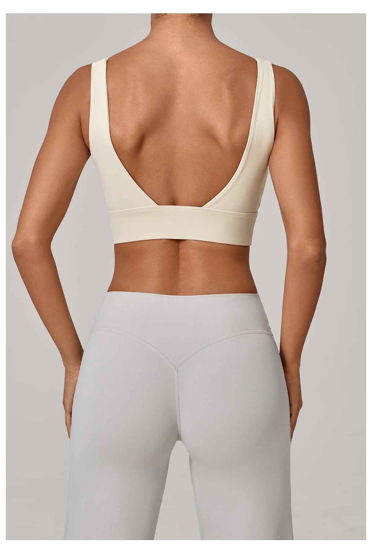 Running Sports Bra Women High Support Open Back Yoga Breathable Slim Fit Fitness Pilates Tank Top With Removable Pads