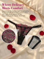 Embroidered Women's Adjustable Strap Lace Thongs Briefs Low Waist Sexy Transparent Underwear Female Breathable Underpant C3306