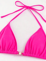 2024 Red 3 Pieces Set Swimsuit Women Thong Swimwear Sexy Matching Bikini Set Long Sleeve Dress Cover Up Beachwear Bathing Suit