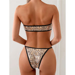 Snake Skin Printed Bandeau High Cut Bikini Female Swimsuit Women Swimwear Two-Pieces Bikini Set Bather Bathing Suit Swim V5344