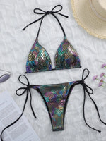 Sexy Leopard Bikini 2025 Halter Swimsuit Women String Swimwear Female Micro Bikini Set Brazilian Bathing Suit Push Up Swim Wear
