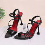 2026 Summer New Brushed Leather Fish Mouth Sandals Women's Back Zipper Sexy Solid Color Comfortable Women