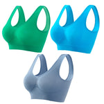 3PCS/Set Seamless Bras For Women Unwired Brassiere No Pads Crop Top Soft Sports Tank Bras Solid Color Female Sexy Lingerie Vest