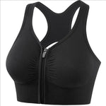 Women Front Zipper Sports Bra Fitness Vest Fashion Wire Free Yoga Gym Top Comfort Workout Sports Underwear