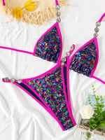 Shiny Colorful Sequins Diamond Bikini Women Swimsuit Female Swimwear Two-pieces Bikini Set Bather Bathing Suit Swim Beach Wear