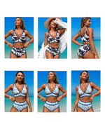 Sexy High Waist Bikini 2025 Coconut Palm Print Swimsuit Female Swimwear Women Bikinis Set Bather Beachwear Bathing Suit Pool