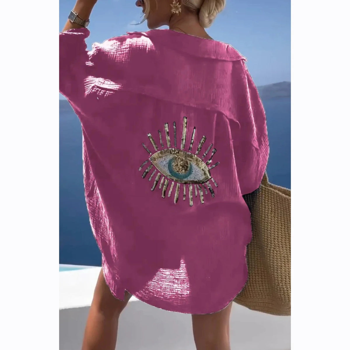 Blue Eyes Bikini Cover Up Lace Hollow Crochet Swimsuit Beach Dress Women 2026 Summer Cover-Ups Bathing Suit Beach Wear Tunic