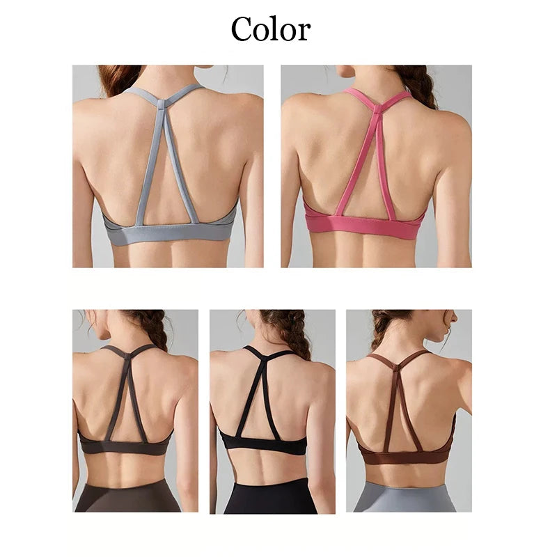 Women's Sexy Fitness Sports Bra Beautiful Back Gathering Naked Feel Comfortable Supportive Exercise Bra in Black/Mint/White