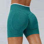 Women's High-Waisted Seamless Yoga Sports Shorts Hip-Lifting Knitted Peach Pants Summer Training Fitness Wear