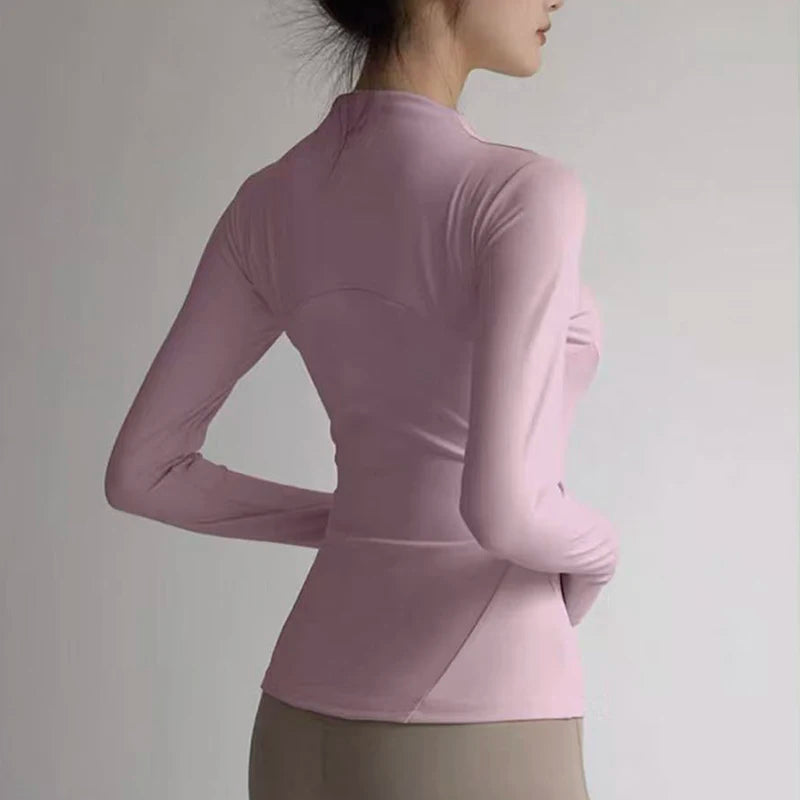 Women's High-End Yoga Suit with Standing Collar Long-Sleeved Sports Jacket for Running And Training Windproof Fitness Jacket